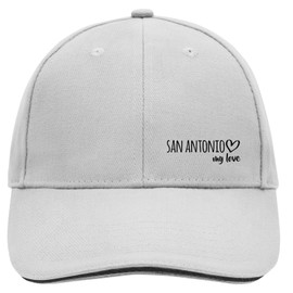 Huuraa San Antonio My Love Unisex Cap Size for All San Antonio Fans USA Gift Idea for Friends and Family, Dark grey/white