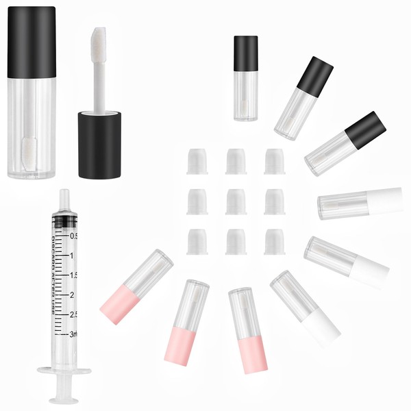 10 Pcs Empty 3ml Clear Lip Gloss Tubes with Wands