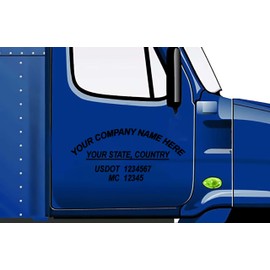 Custom Truck Decal Set of 2 Custom US DOT Trucking Sticker Vinyl Lettering Personllized Construction Commercial Van, Lifted Trailer Semi, Mc numbers (12" Wide, Black)