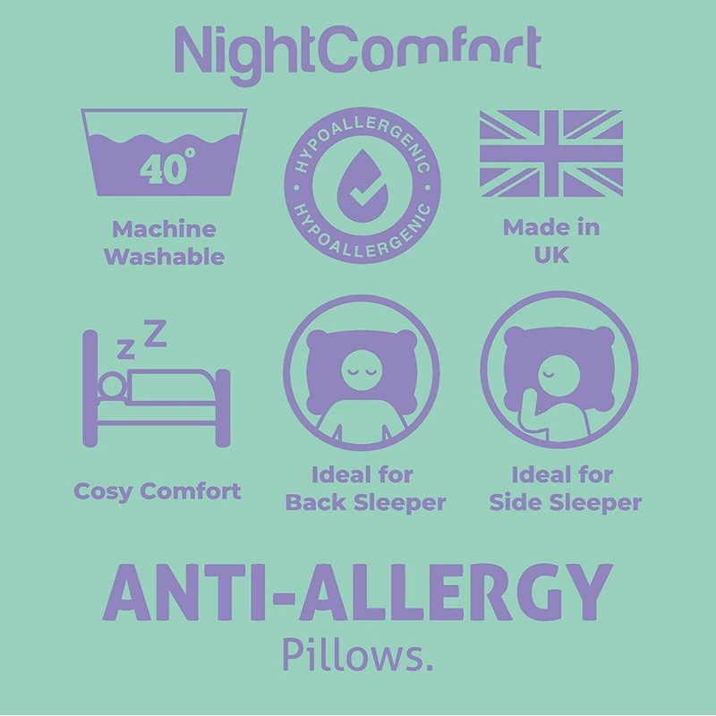 Night Comfort 4 Pack Luxury Standard Pillows Soft Support for