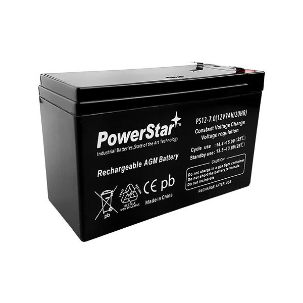 PowerStar 12V 7A SLA Battery - Rechargeable Lead Acid Battery – Sealed Lead Acid Battery – RBC3 Battery – 12V Rechargeable Battery – Sealed Technique for Leakage Proof Battery