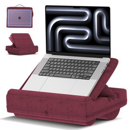 Laptop Lap Desk with Cushion, Adjustable Lap Desk Pillow with Storage, Portable Lap Table for Adults Student, Laptop Stand for Bed Office Dorm Home Room Couch, Fits Up to 14.9" PC Tablet, Purple