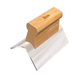Bon Outside Corner Tool Plexiglass 1/2 Inch Blade with Wood Handle for Burn-Free and Rust-Proof Finishing on Stucco, Plaster, Mortar, or Drywall