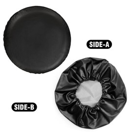 Anxingo 26-27.75 inch Spare Tire Cover Replacement for Jeep Trailer RV SUV Truck Black Wheel Soft Cover (L: 26"- 27.75")
