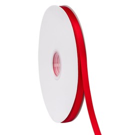 Double Faced Red Satin Ribbon,3/8” x Continuous 100 Yards,Fabric Ribbon Use for Bows Bouquet,Christmas Gift Wrapping,Floral Arrangement (Red, 3/8 inch)