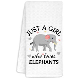 Just A Girl Who Loves Elephants Kitchen & Bath Towels - Elephant Decor, 16x24 Inch Hand & Dish Towels for Kitchen & Bathroom Decor