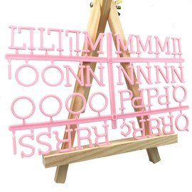 Changeable Letter board letters for Felt and plastic Message board with 190 Letters 1 inch (1" Letters, Pink)