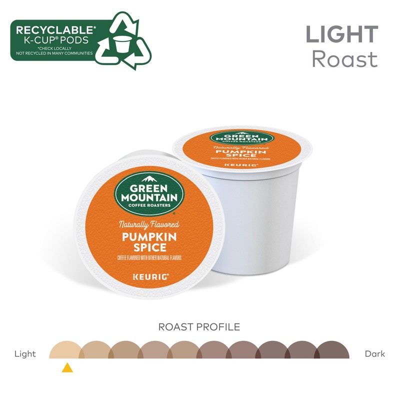 Green Mountain Coffee Roasters Pumpkin Spice, Keurig Single-Serve K-Cup Pods,