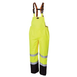 Pioneer Ripstop High Visibility Bib Pant - Safety Rain Gear – Hi Vis, Waterproof, Reflective, Work Overalls for Men – Orange, Yellow/Green