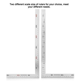 Oumefar Frame Square, Stainless Steel 90 Degree Right Angle Ruler, Measuring Angle, Tool, Carpenter's Square, Metal L Shape Angle Ruler (300 mm x 150 mm)