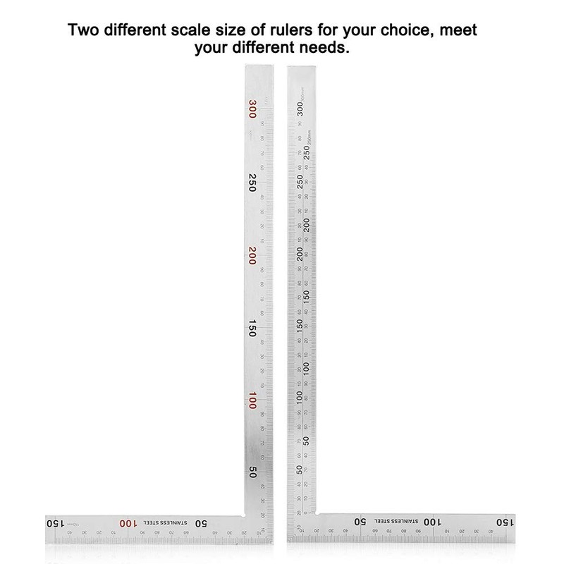 Oumefar Frame Square, Stainless Steel 90 Degree Right Angle Ruler,