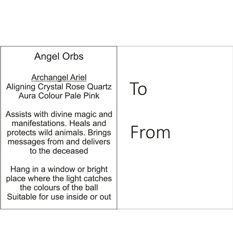 Sienna Glass Angel Orb Archangel Ariel, Rose Quartz