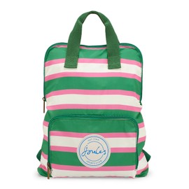 Joules Resort Stripe Travel Collection, Packaway Backpack, Carry On Foldable Daypack, Men’s and Women’s Gym Bags, Pink/Green