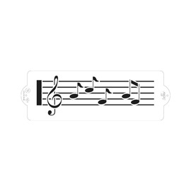 Decora 9271013 Stencil decorativo Spartito 10 X 30 Cm, in plastica per alimenti; perfetto per realizzare splendidi disegni su torte, dolcetti e biscotti. Made in Italy.