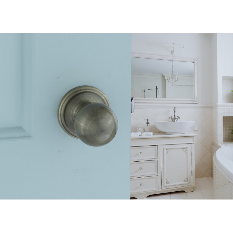 Copper Creek BK2020AB ボールドアノブ 通路機能 1パック アンティーク真鍮