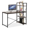 XXkseh 47Inch Computer Desk with Bookshelf, Gaming Desk with Storage