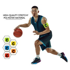 TROTH Captain's Armbands - Adult & Youths Elastic Sports Arm Band - Adjustable Captain Armbands for Football, Soccer, Hockey, Rugby etc. (Green, Adult (1 Pack))