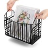 Noamus Metal Magazine Holder, Document File Rack with Handle, Newspaper