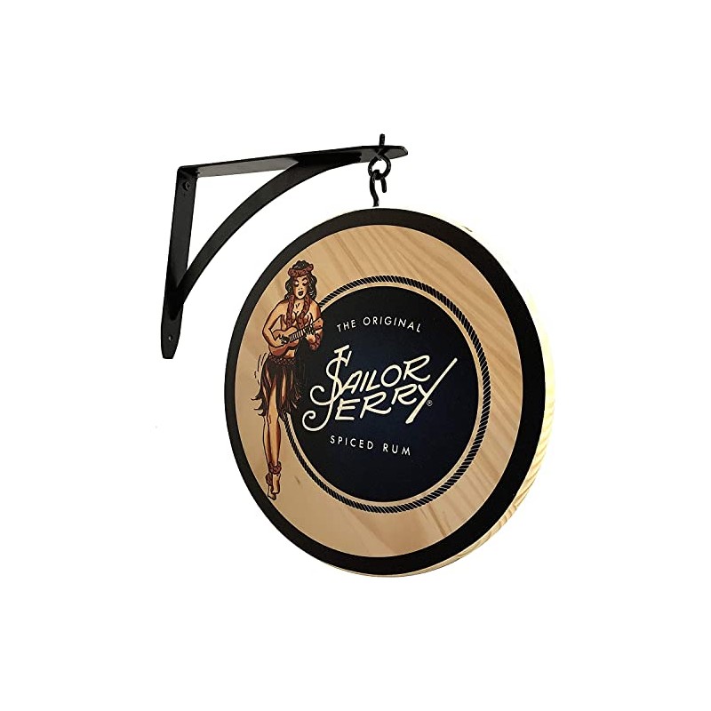 Sailor Jerry Spiced Rum 12" Solid Wood Double Sided Pub