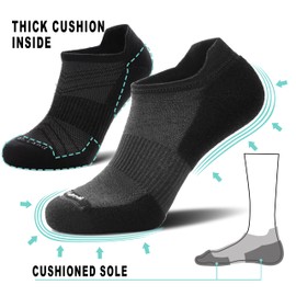 Toughland Merino Wool Socks for Men & Women – 80% Merino Wool, No Show, Lightweight, Cushioned for Running, Hiking