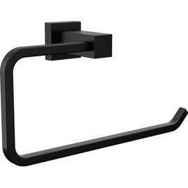 Delta Faucet Velum Towel Ring, Black Bathroom Wall Mounted Ring, Hand Towel Ring, Towel Holder, Matte Black IAO20846-BL
