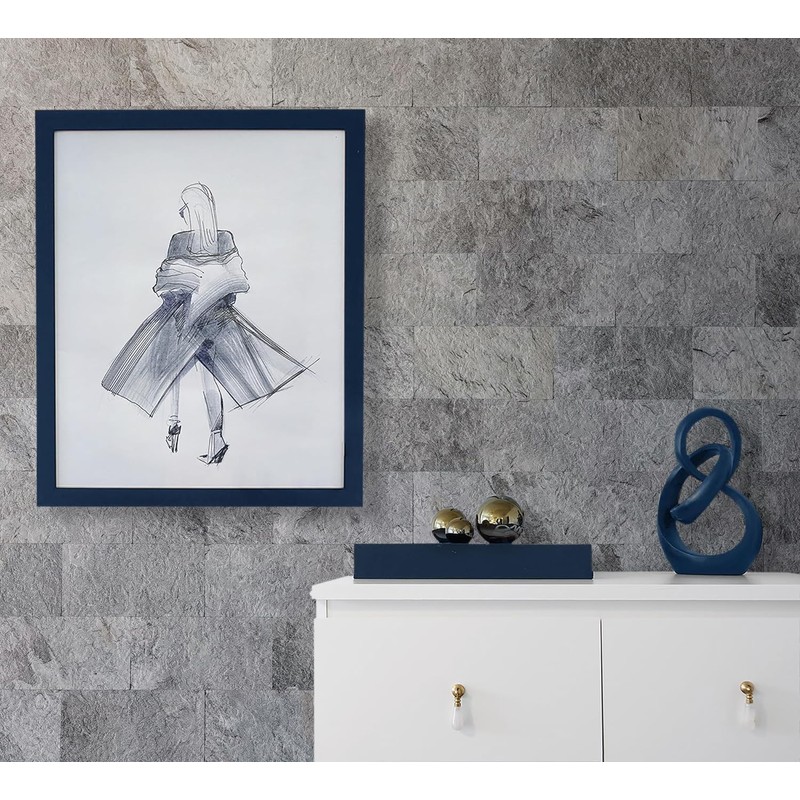 AULIGET 20-Piece Dark Slate Peel and Stick Backsplash Wall Tiles,