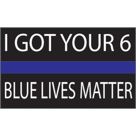 Rogue River Tactical Thin Blue Line - Lives Matter Flag Sticker 5x3'' Industrial Strength Vinyl Decal for Cars, Trucks, RV SUV's & Boats Support of Police and Law Enforcement Officers (I Got Your 6)