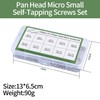 1200 Pcs Mini Screw kit, M1/M1.2/M1.4/M1.7 Micro Phillips Head Pan