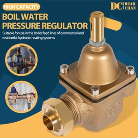 DearChan 1/2 in Bronze Tubular High Capacity Boiler Feed Water Pressure Regulator, Replacement for Watts 1156F, B1156F, S1156F