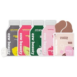 ESW Beauty Máscaras faciales más queridas, paquete de 5 unidades, hidratantes, calmantes y calmantes, incluye fresas y crema, desintoxicación profunda