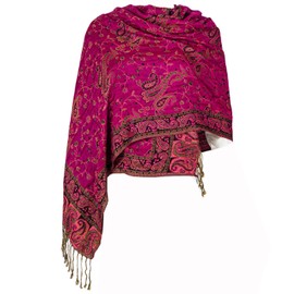 TUSHUSTY Pashmina Feel Shawls Wraps Rave Scarf for Women Soft Silky Reversible Men Scarves Hijab Rose Pink