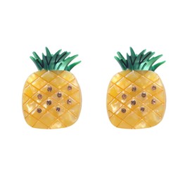 Funny Mini Pineapple Hair Clip,Novelty Acetate Claw Clips,Small Hair Clips for Women,Pack of 2