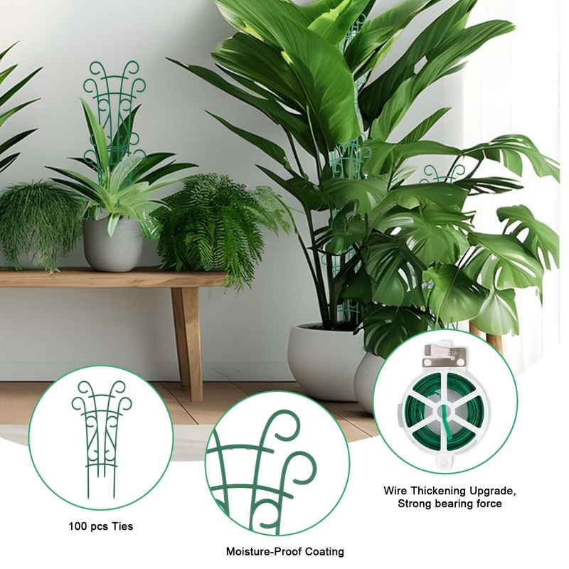Qaobo Plant Trellis for Potted Plants 4 Pack Stackable Indoor