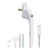 Aluminium Window Lock, Safety Window Handle, White, Window Handle Lockable,