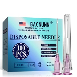 18 Gauge 1 Inch: 100 PCS Sterile Disposable Luer Lock - Individually Sealed Packages (18G)