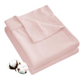 Towel Blanket, Single Blanket, 100% Cotton, Pile Soft, Fluffy, Moisture Wicking, Quick-Drying, Antibacterial, Odor Resistant, Washable, All Season, Comfortable, Cherry Blossom Pink, 55.1 x 78.7 inches