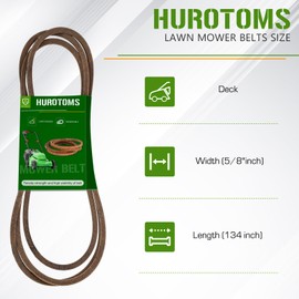 Hurotoms Mower Deck Belt Made with Aramid Cord Replacement for MTD/Cub Cadet 754-04077 754-04077A 954-04077 954-04077A Toro 112-0332 50" XT1- GT50 LT50 XT2-LX50 LX500 SL500 GT2100 GT2200, 5/8" x 134"