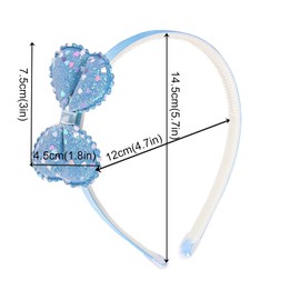 Candygirl Pack of 6 Glitter Headbands for Babies, Glitter Bow Headband for Children, Girls Sequins Alice Bands for Children Headbands