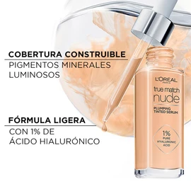 L'Oreal Paris Cosmetics True Match Serum Rellenador con Color Y Ácido Hialurónico, Tono 0.5-2 Very Light