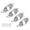 sourcing map Drawer Pulls, 4Pcs 2-1/2" - Zinc Alloy Brushed