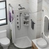 Tanxih Corner Shower Curtain Rod Adjustable Stainless Steel Diamond Shaped