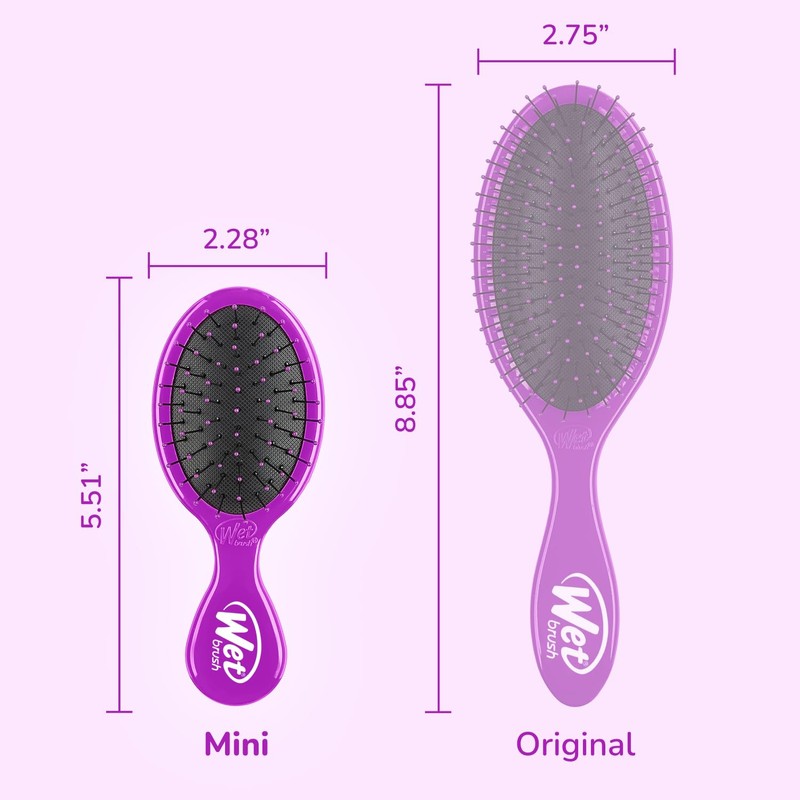 Wet Brush Mini Detangler Hair Brush, Pink - Detangling Travel