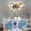 Dalouguan 32" Black Modern Ceiling Fan with Lights Remote Control,