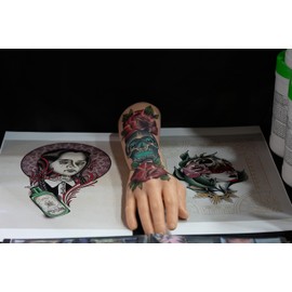 A Pound of Flesh Practice Tattoo Arm With Wrist Silicone Tattooing Fake Skin for Practice or Display Professional Quality, Left Arm, Light Brown Skintone