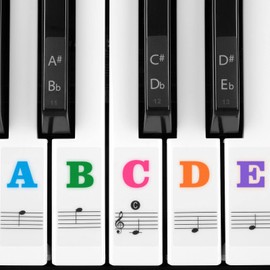 Piano Stickers for Keys, Eison Colorful Piano Keyboard Stickers for 88/61/54/49/37 Full Set Black and White Key Stickers Removable for Kids Learning Piano, Leaves No Residue, Kids Gift -Multi-Color