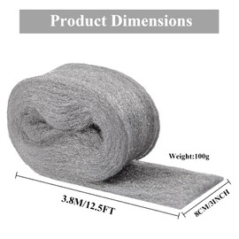 Oenothera 4 Pieces Steel Wool Mice, 15M Ultra Fine 000 Steel Wool, Wire Wool Gaps Blocker for Keeps Mice & Rodents Away