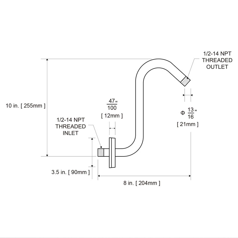 OFFO Shower Head Extension Arm 10 in, Oil Rubbed Bronze