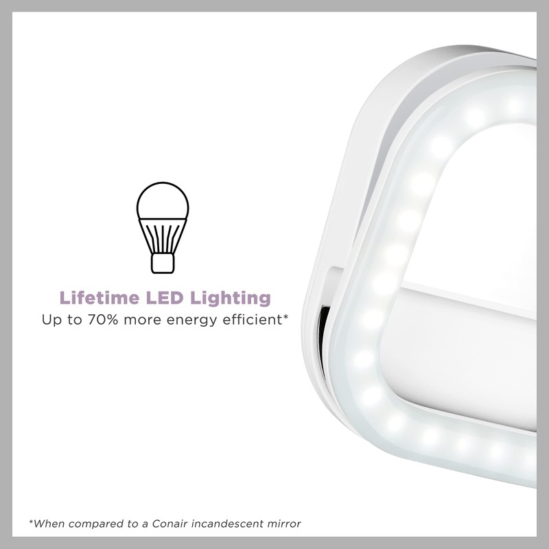 Conair Lighted Makeup Mirror for Phone, Selfie Ring Light and