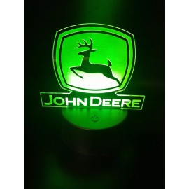 Chitown Laser Edge Lit Tabletop Sign, Multi-Colored LED, Desk Lamp, Night Light John Deere