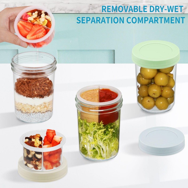 Xyptorix 16 oz Overnight Oats Containers with Airtight Lids -
